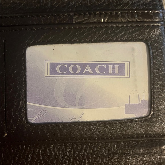 COACH Classic Logo Trifold Wallet & Checkbook Holder Credit Card Slots in Box - Picture 10 of 11